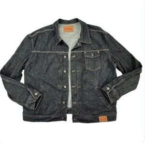 GUESS Black Denim Jacket Men’s XXL Trucker Made in USA 100% Cotton Vintage